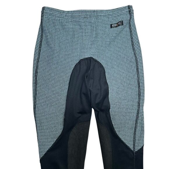 Kerrits Kids Black & Grey Houndstooth Equestrian Breeches Pants - Picture 5 of 8